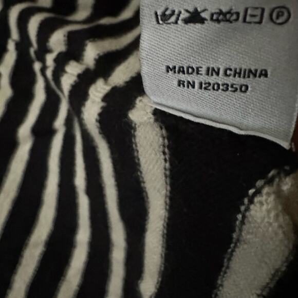 Claudia Nichole Cashmere S Cardigan Sweater Open Front Striped Black White Work - Picture 13 of 15